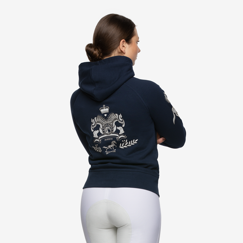 Signature Hoodie "Oxford Blue" with silver prints