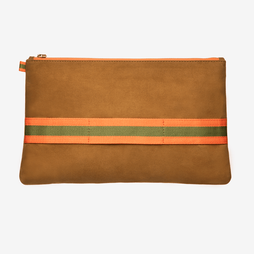 Clutch "Hunter Brown" with golden print