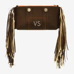 Fringe Beltbag "Chocolate Brown" with golden print
