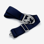 Gürtel "Oxford Blau" mit silberner Logo Schnalle 