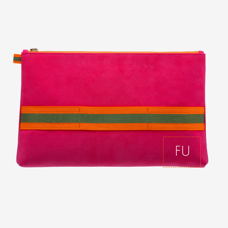 Clutch "Miami Pink" with golden print