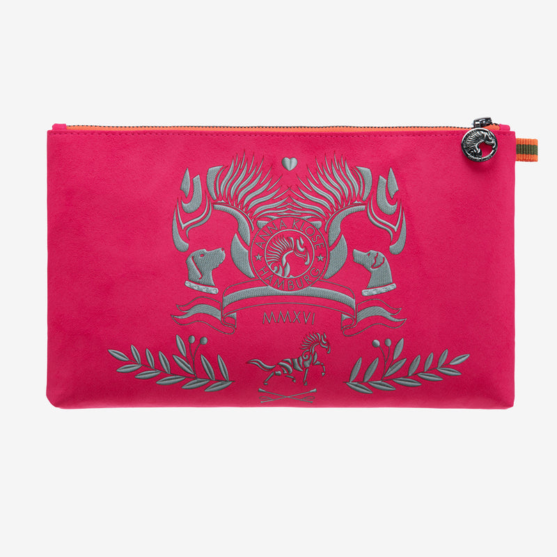 Clutch "Miami Pink" with silver print