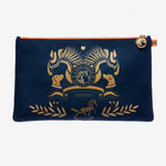 Clutch "Oxford Blue" with golden print