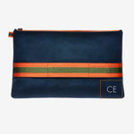 Clutch "Oxford Blue" with silver print