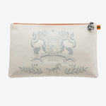 Clutch "Wellington Blond" with silver print