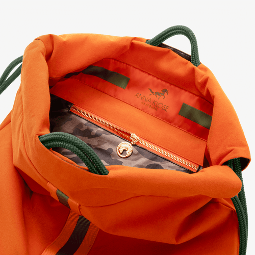 Fringe Backpack "ANNA Orange" with golden elements