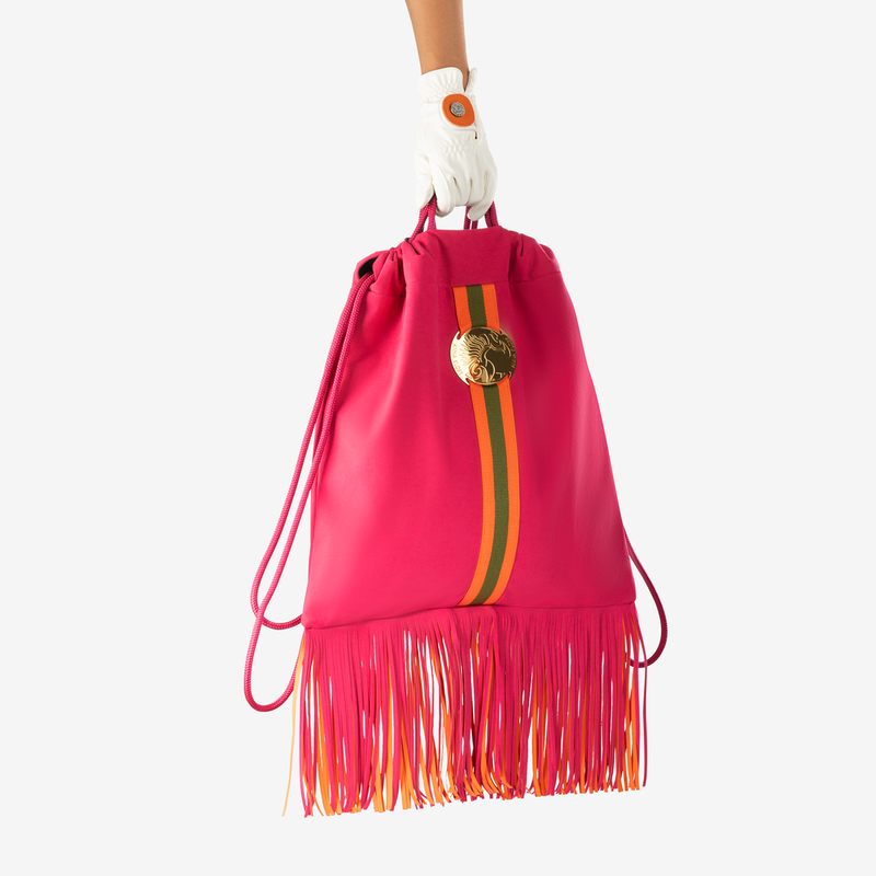 Fringe Backpack "Miami Pink" with orange elements