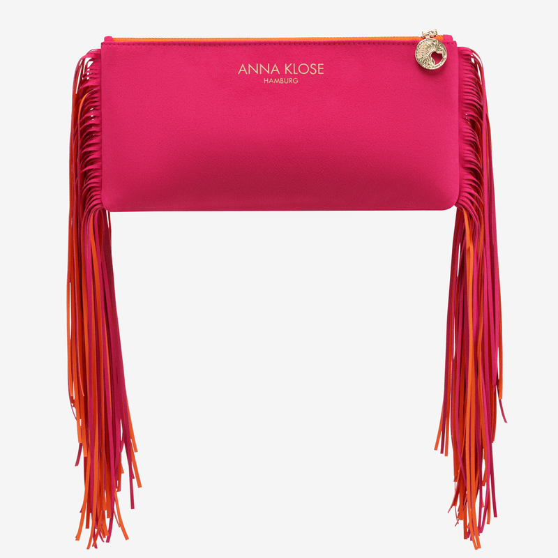 Fransen Clutch Miami Pink Made in Hamburg ANNA KLOSE Anna Klose Hamburg