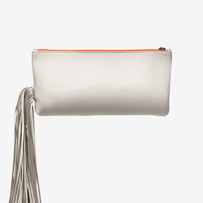 Ponytail Clutch "Wellington Blond" with silver print