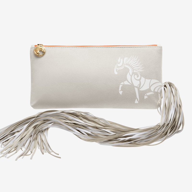 Ponytail Clutch "Wellington Blond" with white print - Express