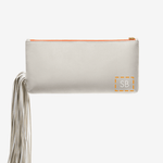 Ponytail Clutch "Wellington Blond" with white print