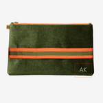 Samt Tablet-Tasche "Bright Green" mit goldenem Print