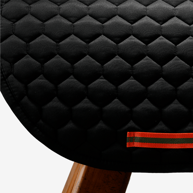 Saddle Pad Jumping in Black with attachable Patches