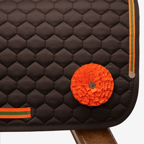 Saddle Pad Jumping in Brown with attachable Patches