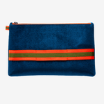 Samt Tablet-Tasche "Hamptons Blue" mit silbernem Print